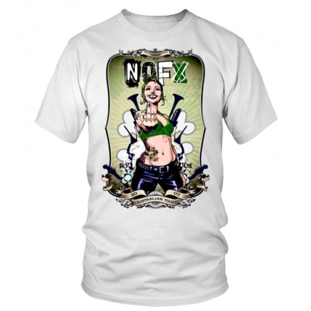 NOFX Punk Rock Music T Shirt Retro Graphic Fan Gift Vintage Band Concert Tee
